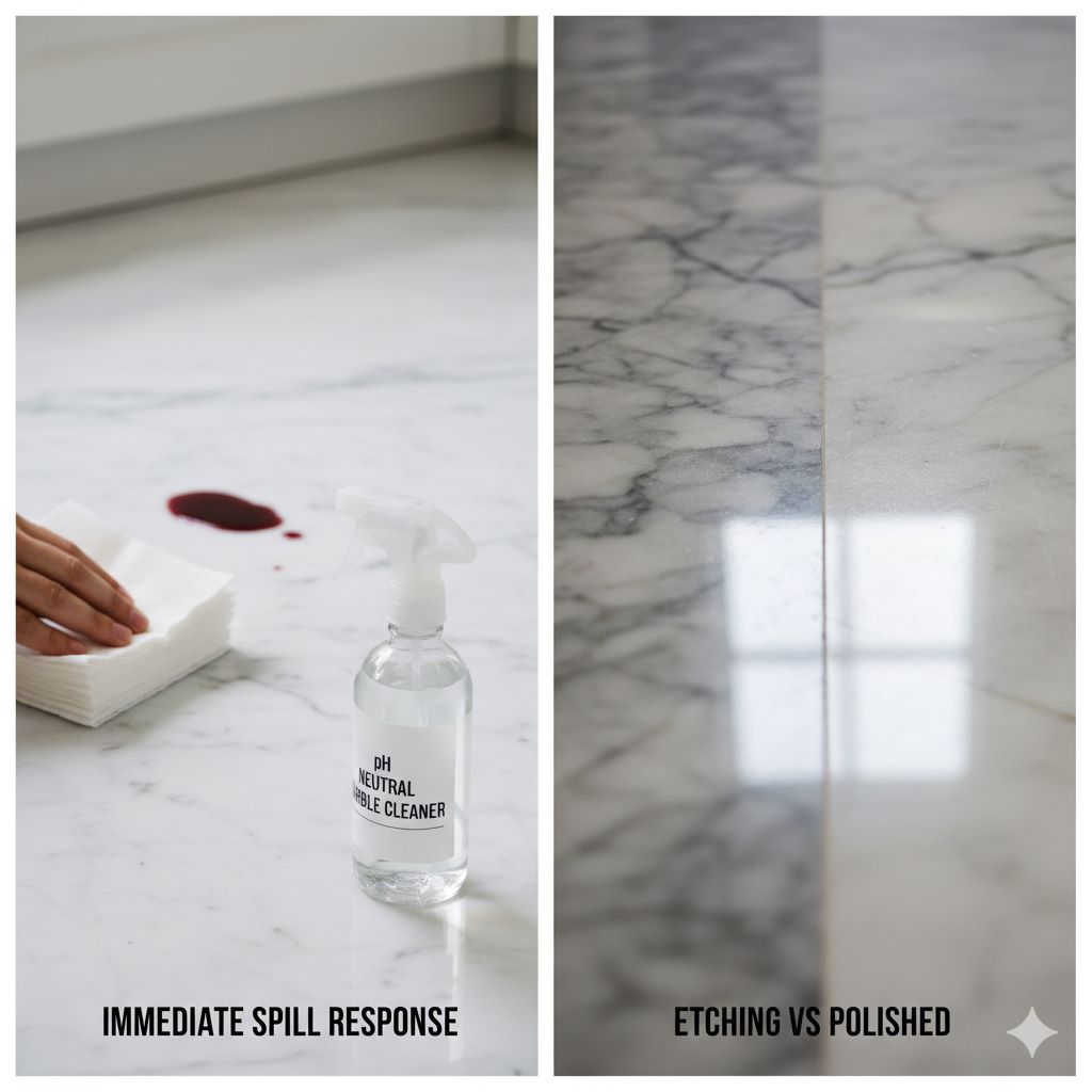 Professional marble floor polishing London using diamond abrasives to restore shine and remove scratches