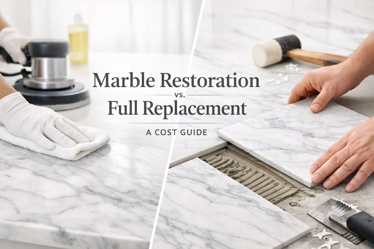 Comparison of marble restoration vs replacement for London homeowners